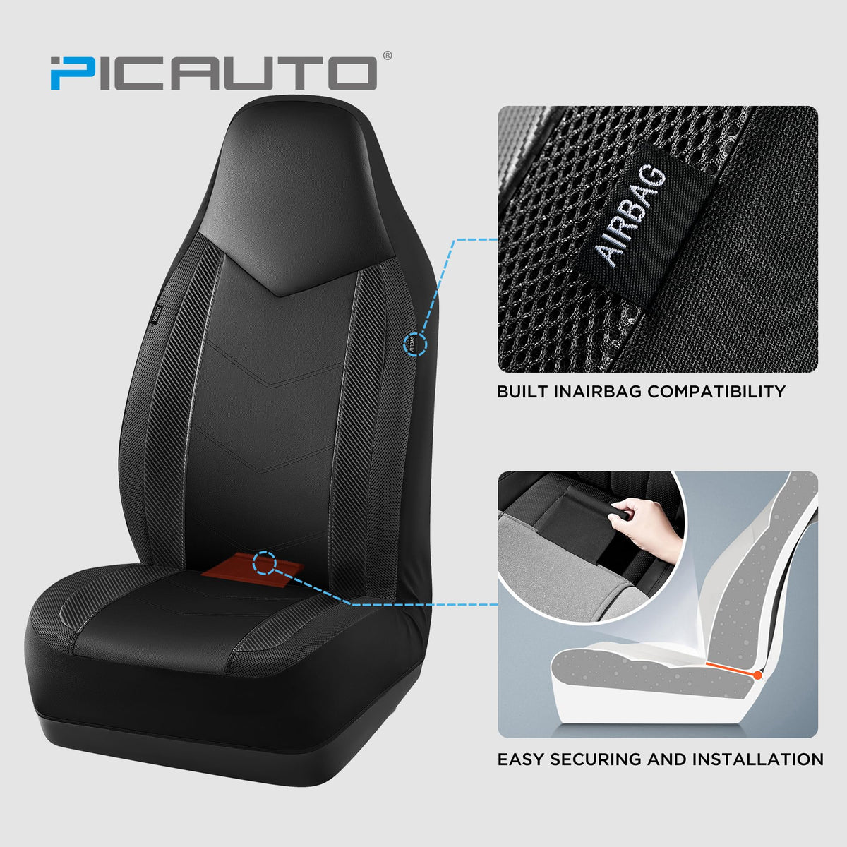 PIC AUTO breathable mesh texture promoting improved airflow and comfort
