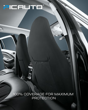 PIC AUTO seat cover strap and attachment detail for quick secure install