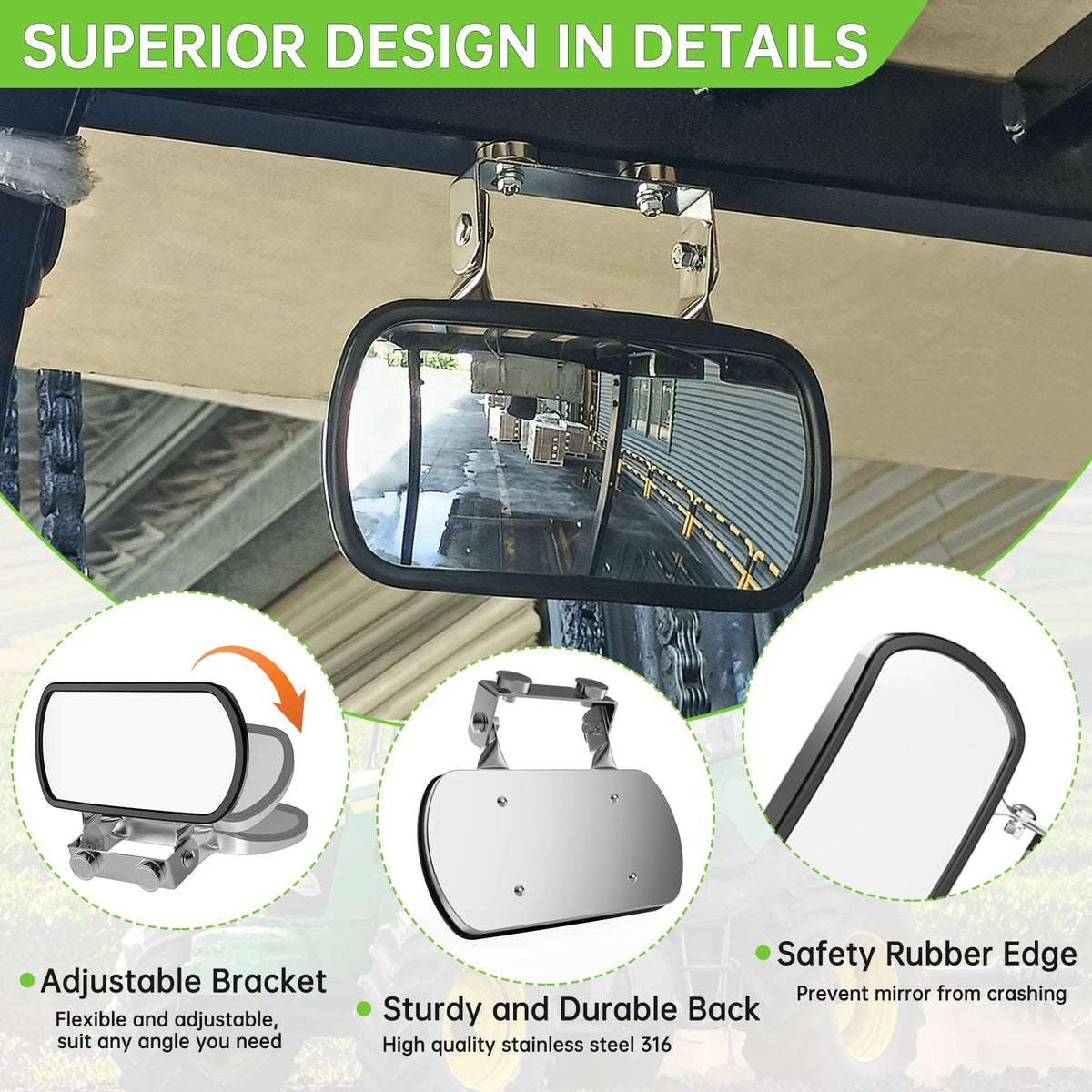 Piclafe close-up of HD convex glass showing distortion-free wide view benefit