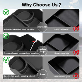 PICURA cable routing holes keeping charging cords neat and accessible