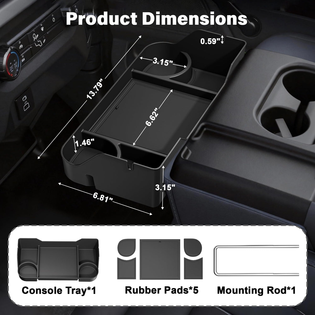 PICURA close-up of deep cup holders holding a travel mug securely