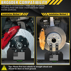 PICURA measuring tape extended across wheel for precise toe measurement