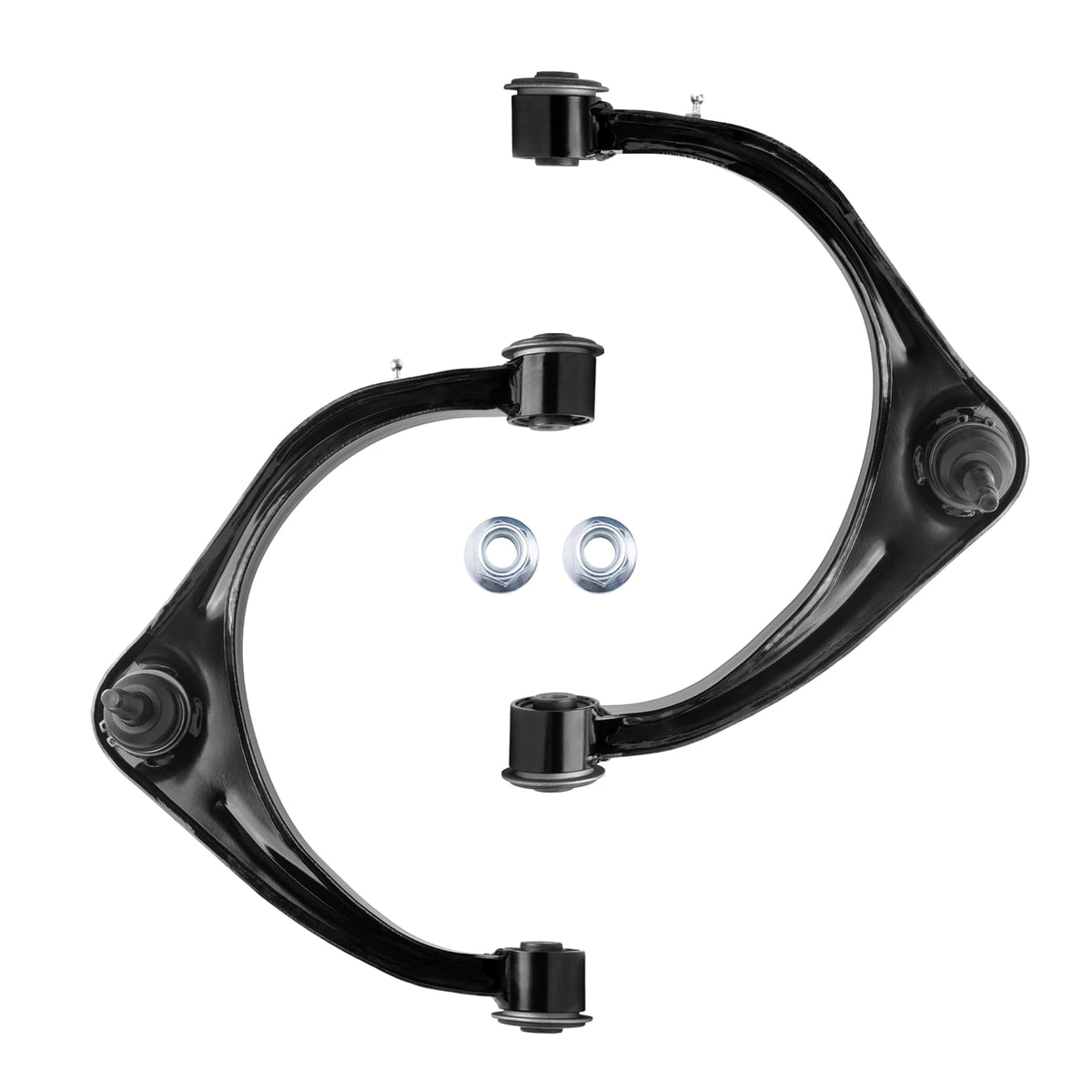 Pidgeotto front upper control arms kit front view showing complete assemblies and fitment benefit