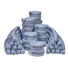 PIG blue absorbent sock front packaging shows product and count for quick selection