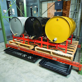 PIG trays stacked for compact storage saving workshop space