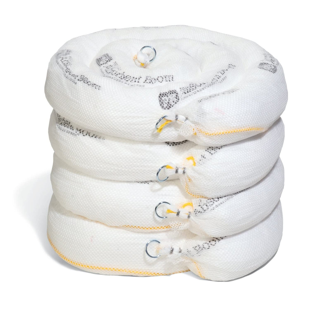 PIG oil boom front pack visible four booms and bright white color for easy inspection
