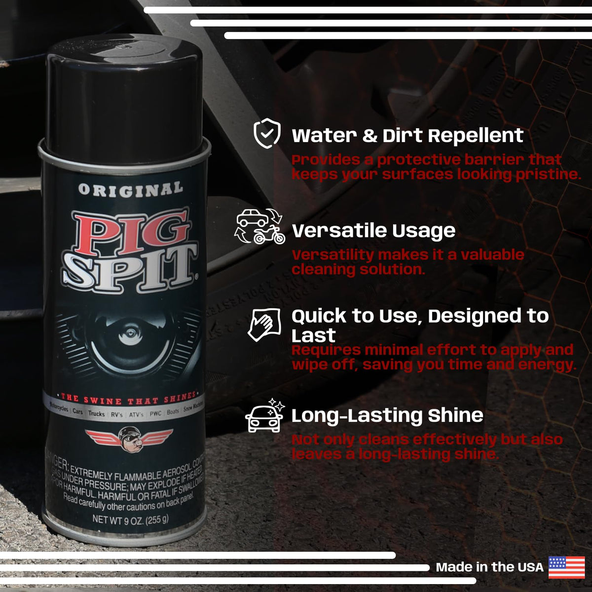 Close-up of Pig Spit bottle texture and nozzle for controlled application and drip prevention