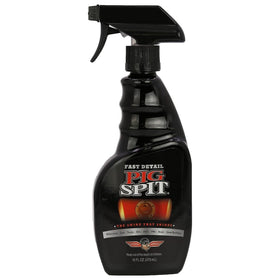 Pig Spit front bottle view showing clear label and quick-clean benefit