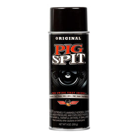 Pig Spit front can shot showing product and bright finish benefit