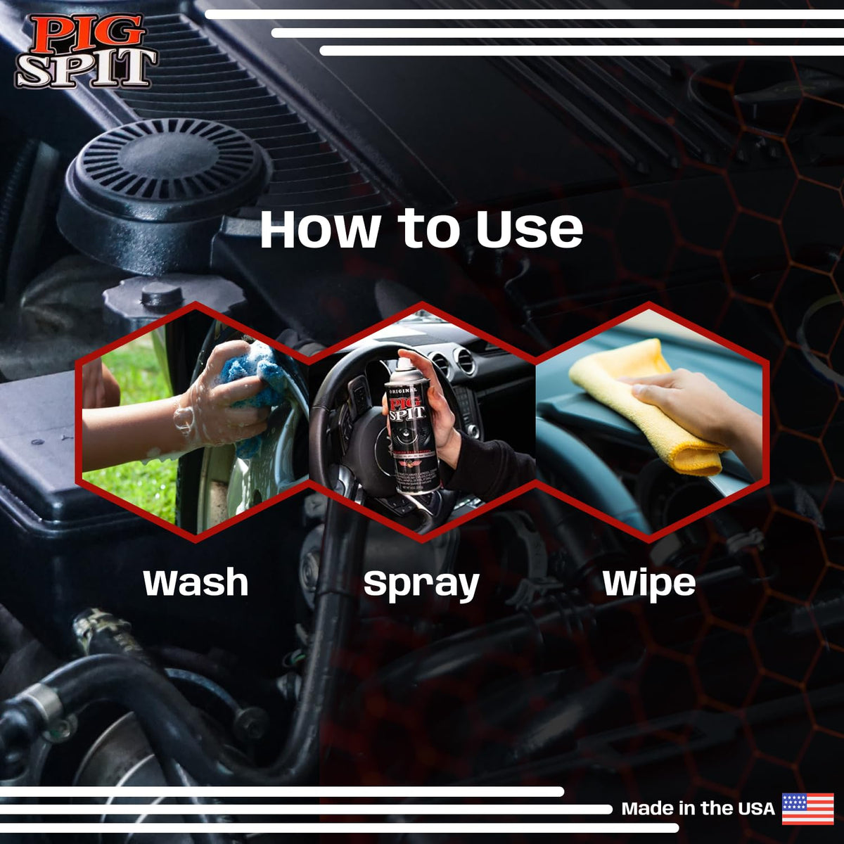 Pig Spit lifestyle detailing scene used on car exterior for professional finish benefit