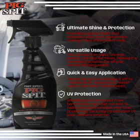 Pig Spit spray action on car panel demonstrating easy application