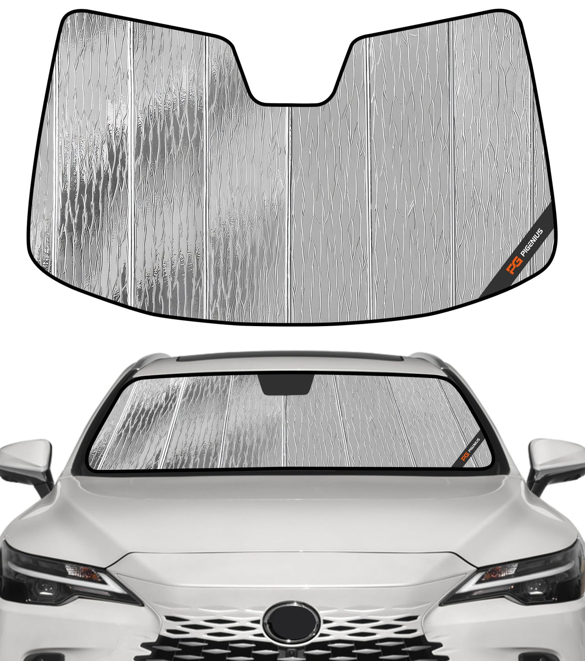 Pigenius AstraGuard front view showing precise Lexus RX fit and sun-blocking benefit