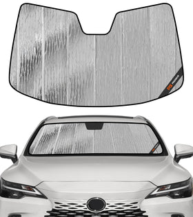 Pigenius AstraGuard front view showing precise Lexus RX fit and sun-blocking benefit