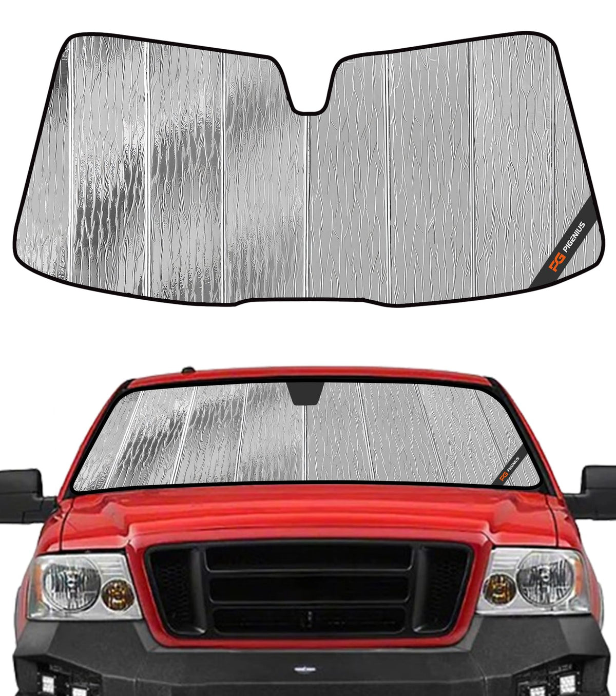Pigenius AstraGuard front view showing full windshield coverage and quick setup benefit