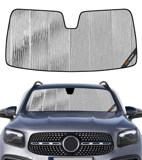 Pigenius AstraGuard front view fitted to GLB windshield showing full coverage benefit