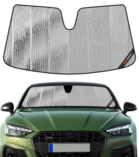 Pigenius front view on Audi windshield showing full coverage and neat fit