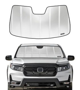 Pigenius BLAZBLOCK front profile showing full windshield coverage and protection