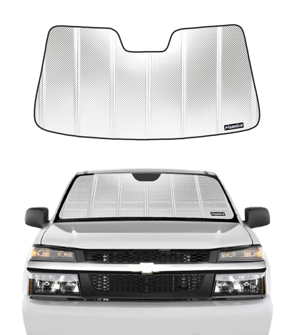 Pigenius BLAZBLOCK front view fitted in Chevrolet Colorado windshield, reduces cabin heat