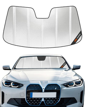 Pigenius BLAZBLOCK front view showing full windshield coverage and reflective surface
