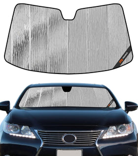 Pigenius shade installed in Lexus ES front windshield reducing cabin heat