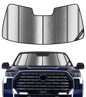 Pigenius front packaging showing custom-fit sunshade protecting windshield