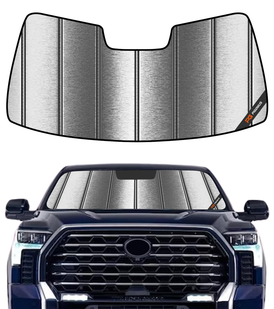 Pigenius front packaging showing custom-fit sunshade protecting windshield