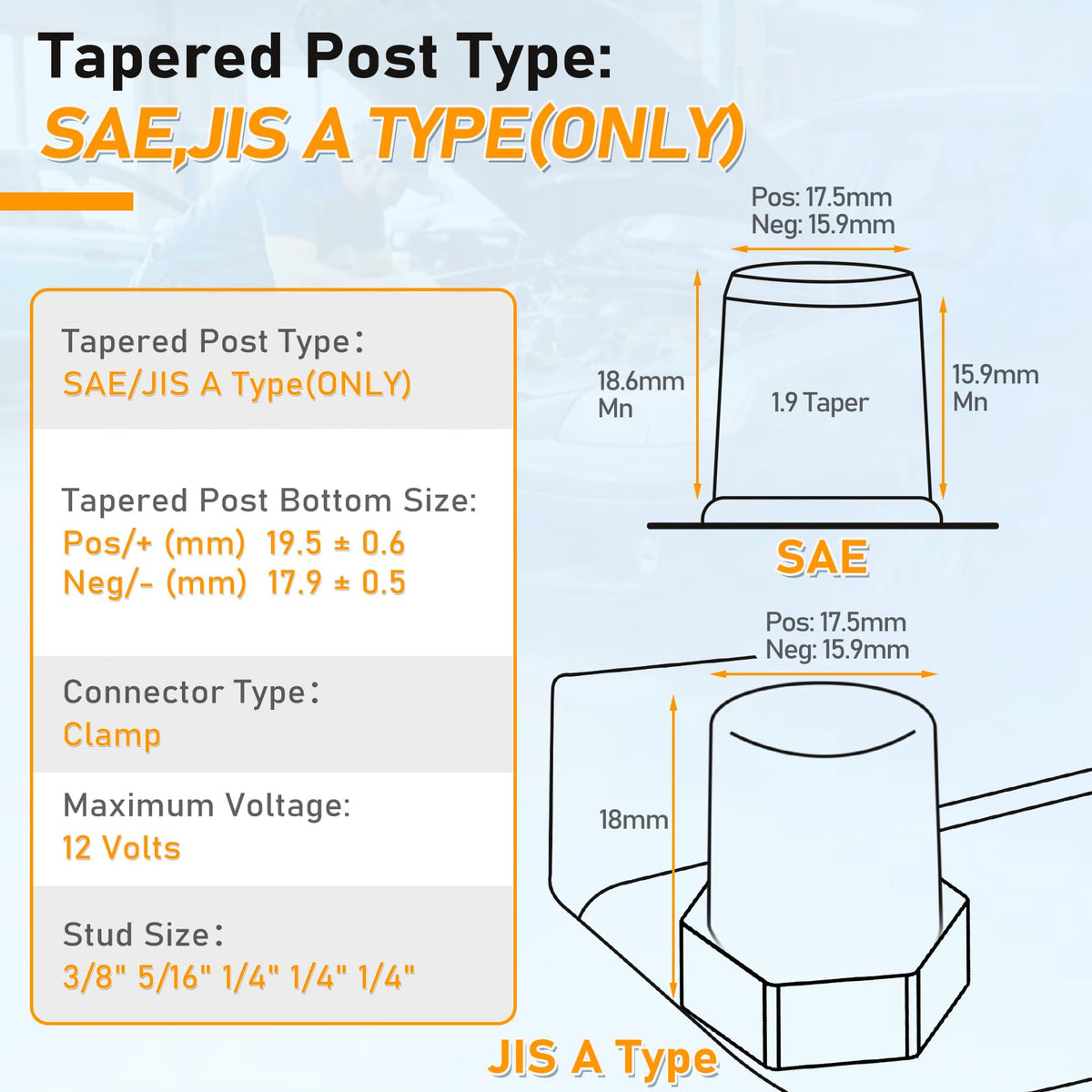 Pilida positive and negative terminal labels showing clear polarity and safer installation
