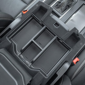 PIMCAR front view of console organizer showing clean fit and easy access benefit