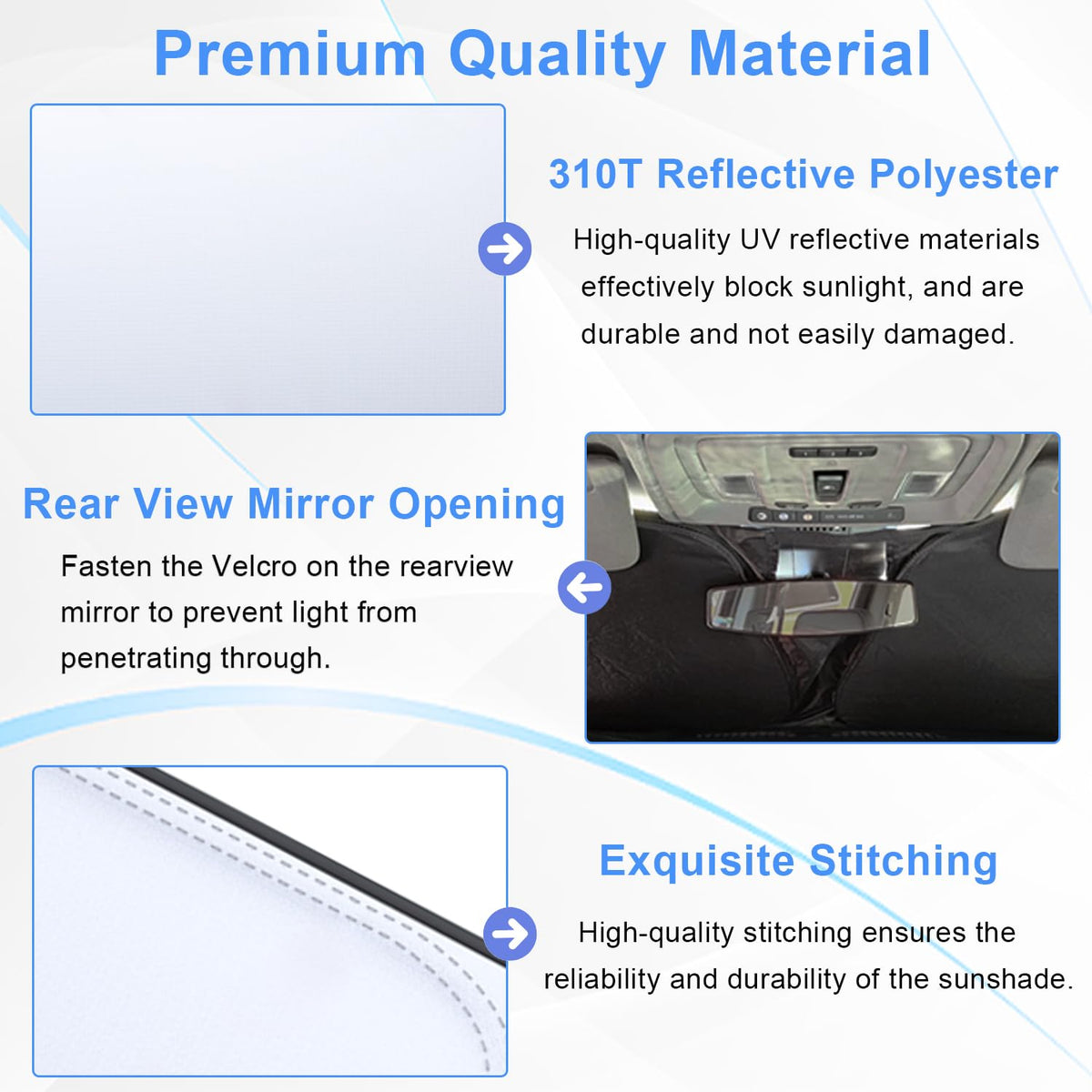PIMCAR protecting dashboard and steering wheel from sun exposure