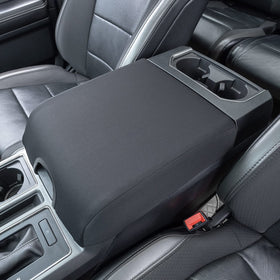 PIMCAR front view of center console cover showing fit and finish, protects armrest