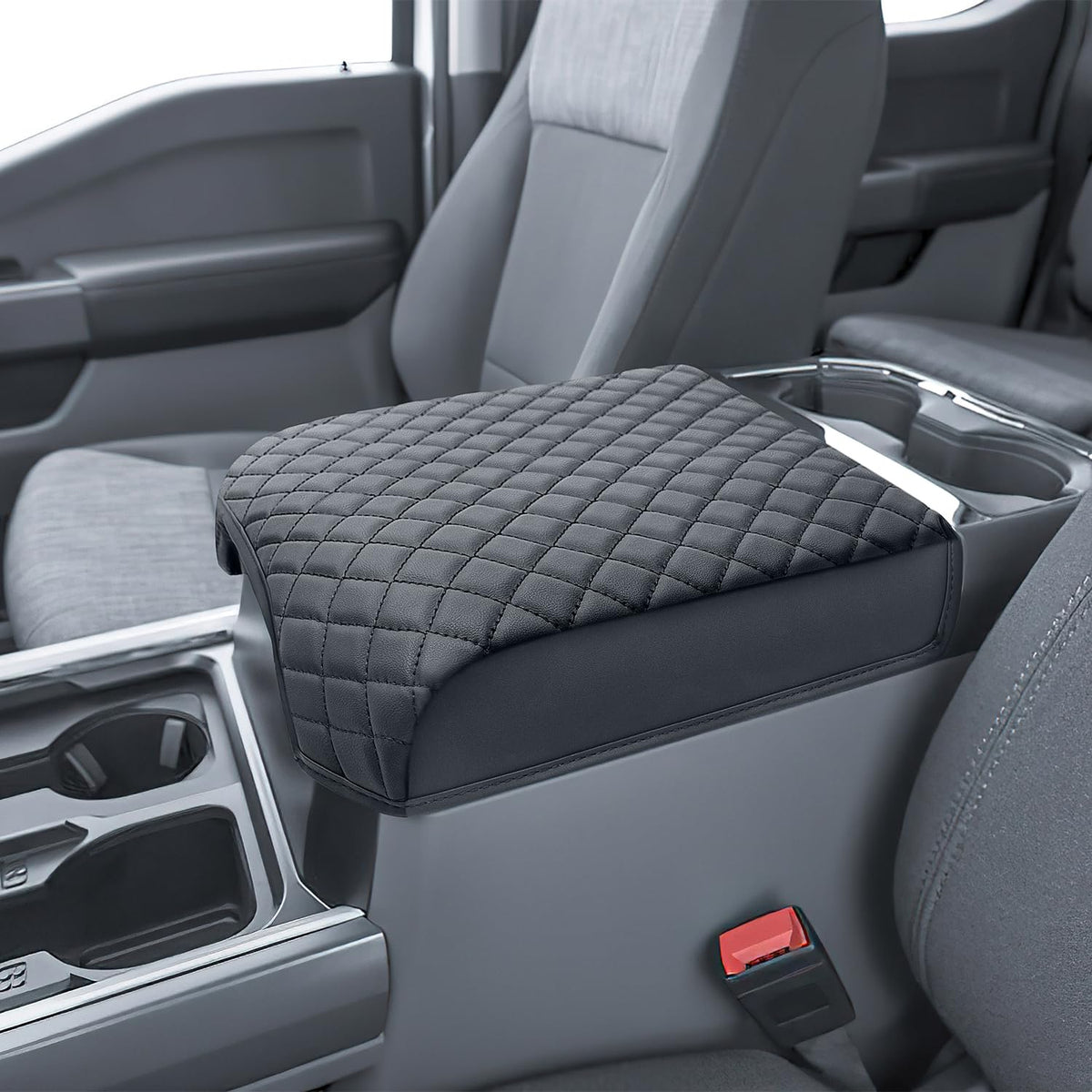 PIMCAR front view of center console cover showing neat fit and protection