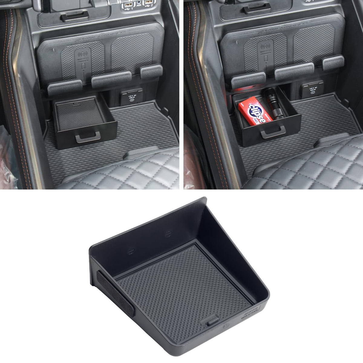 PIMCAR front view of removable drawer tray showing OEM fit and clean storage
