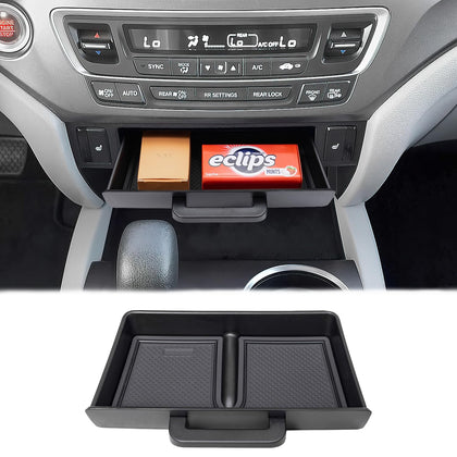 PIMCAR front view of removable center console tray showing neat organization benefit
