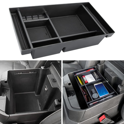 PIMCAR front view console organizer installed showing tidy storage benefit
