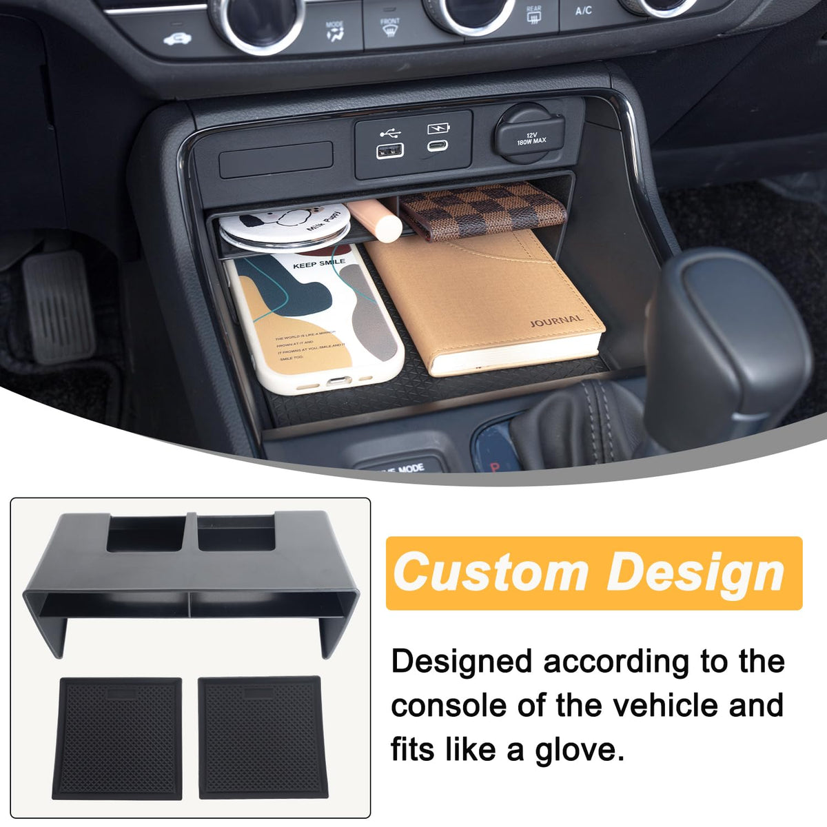 PIMCAR hidden storage box installed in console providing discreet secure space
