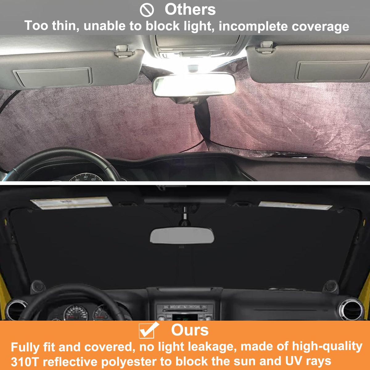 PIMCAR installed in a 4-door Wrangler JK reducing sun exposure and interior fading
