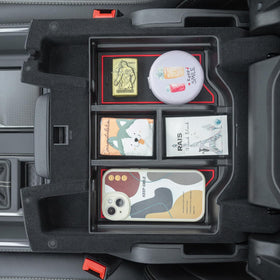 PIMCAR side angle showing molded dividers that separate and secure small items