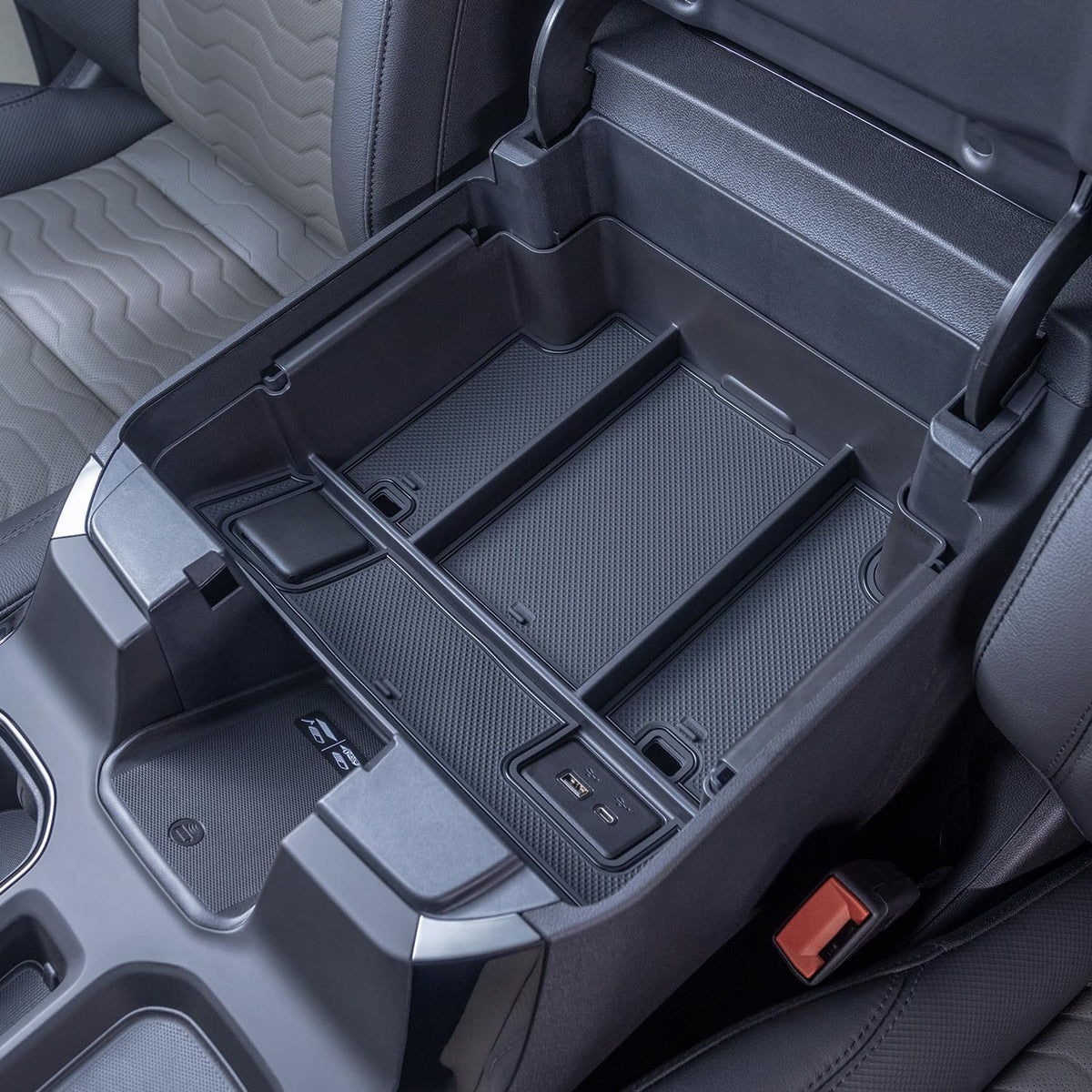 PIMCAR organizer installed with phone and keys for convenient reach