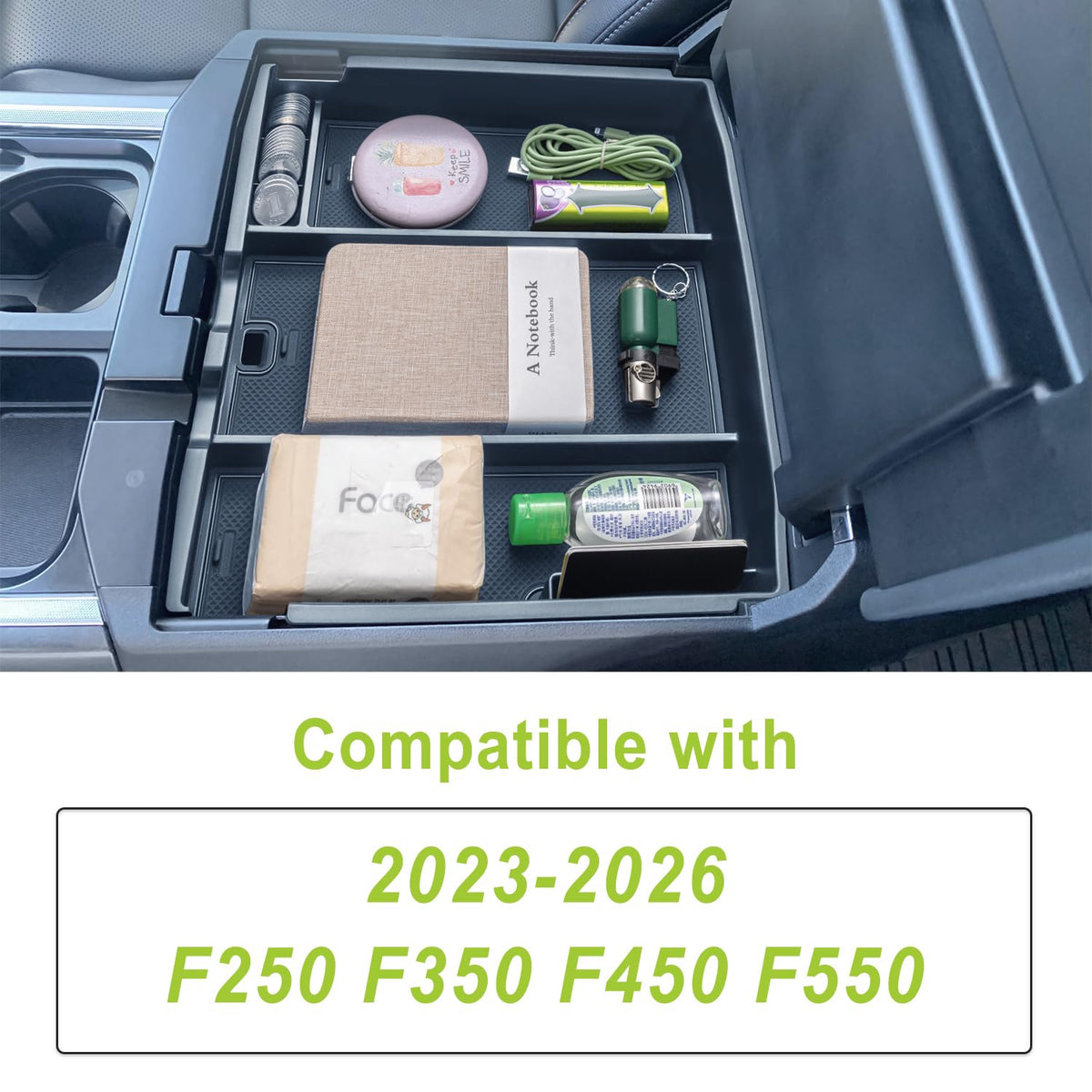 PIMCAR lifestyle shot showing clutter-free Super Duty cabin convenience