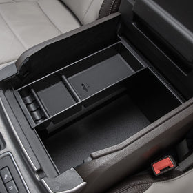 PIMCAR lifestyle shot of truck interior with organized console benefits
