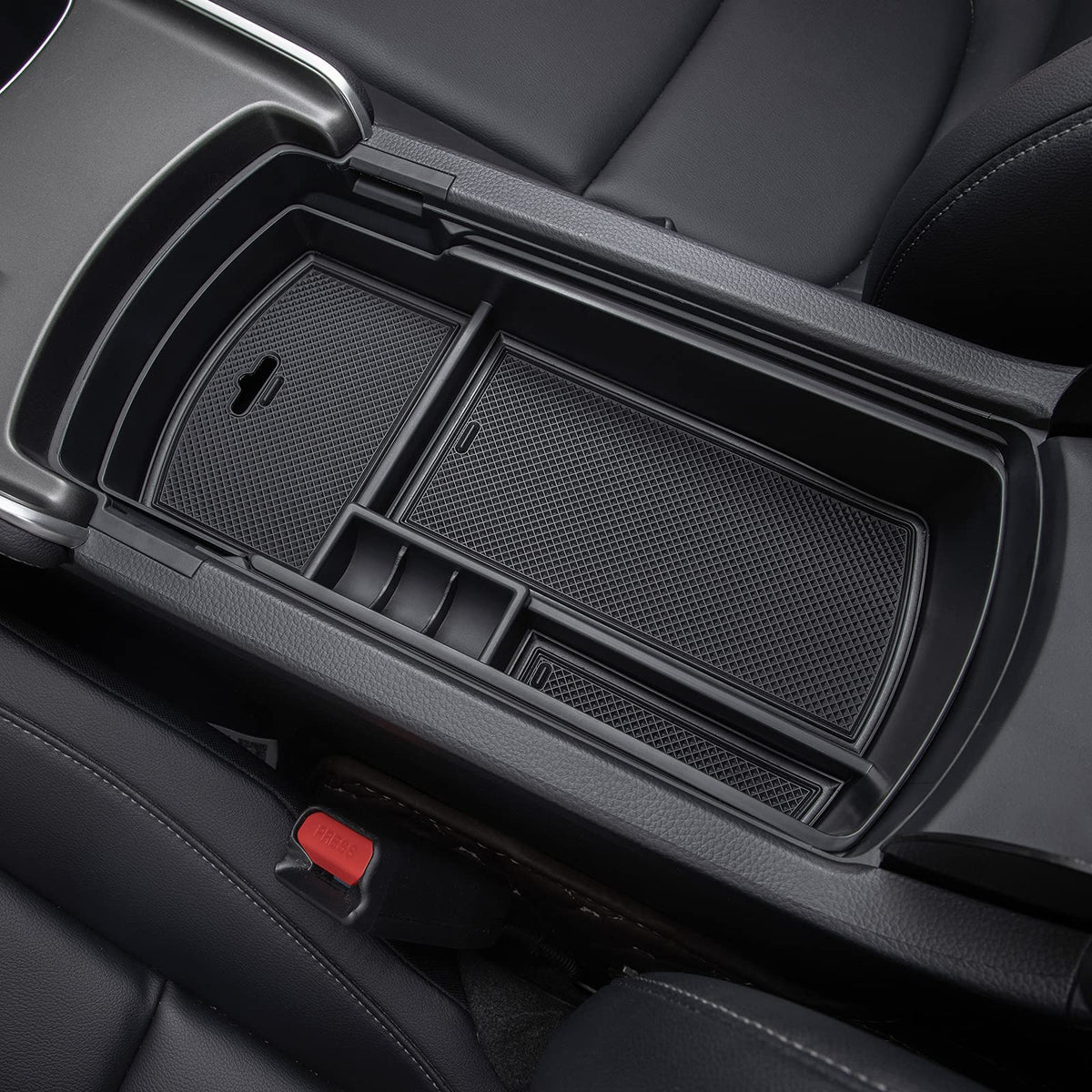 PIMCAR lifestyle shot inside Accord highlighting tidy interior and organized console