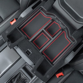 PIMCAR lifestyle shot of truck interior highlighting tidy storage and reduced clutter