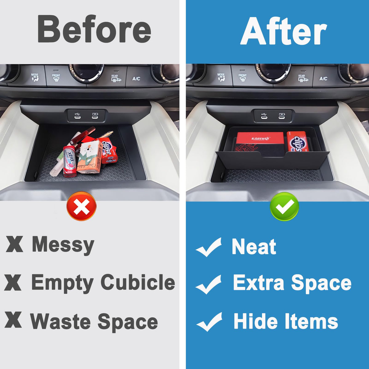 PIMCAR non-slip mats detail preventing item movement and noise