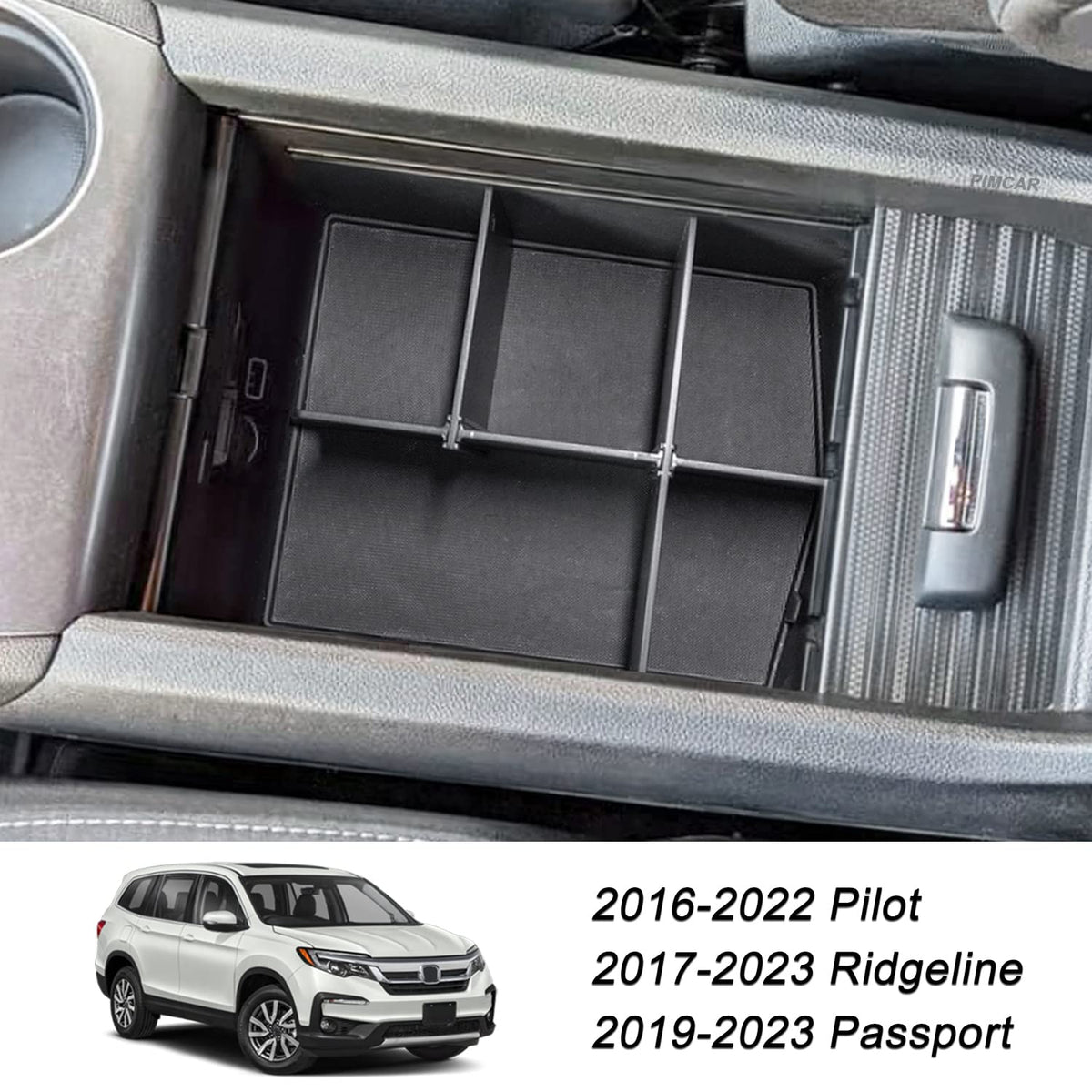 PIMCAR organizer installed in Honda console demonstrating seamless integration