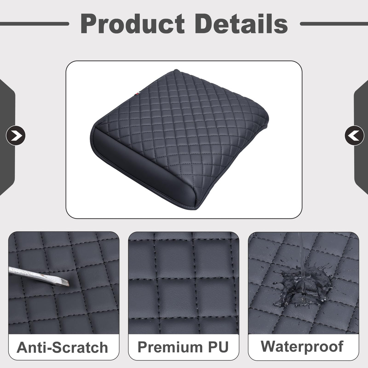 PIMCAR cover resisting pet scratches and scuffs to protect the console lid