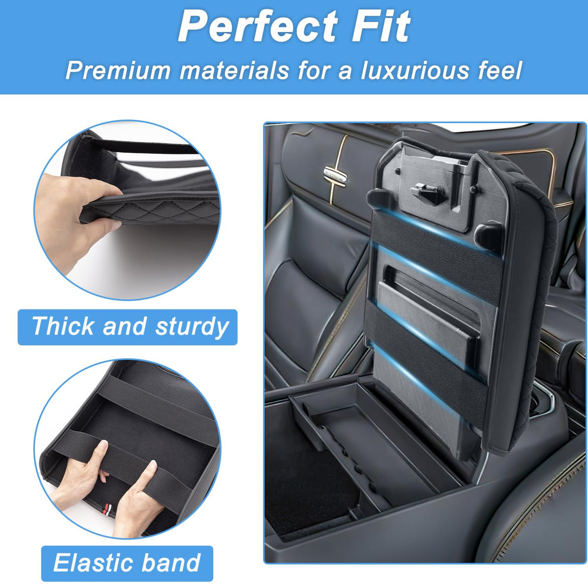 PIMCAR PU leather texture detail showing water-resistant, easy-clean surface