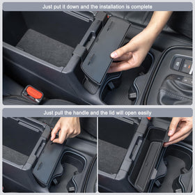 PIMCAR size scale comparison with hand showing compact fit and space-saving benefit