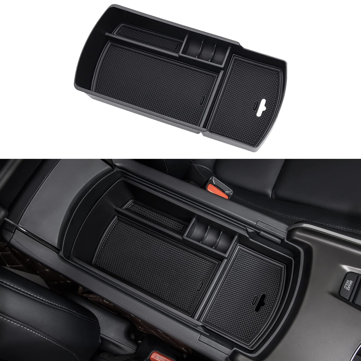 PIMCAR top shelf holding phone, keys, coins to keep essentials within reach