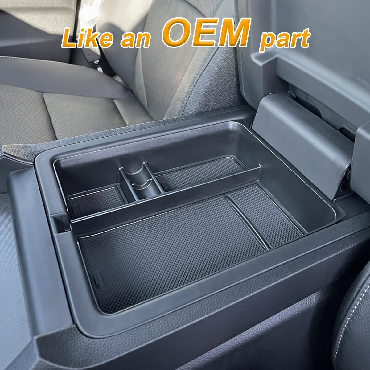 pimcar close-up of tray compartments, organizes small items for quick access