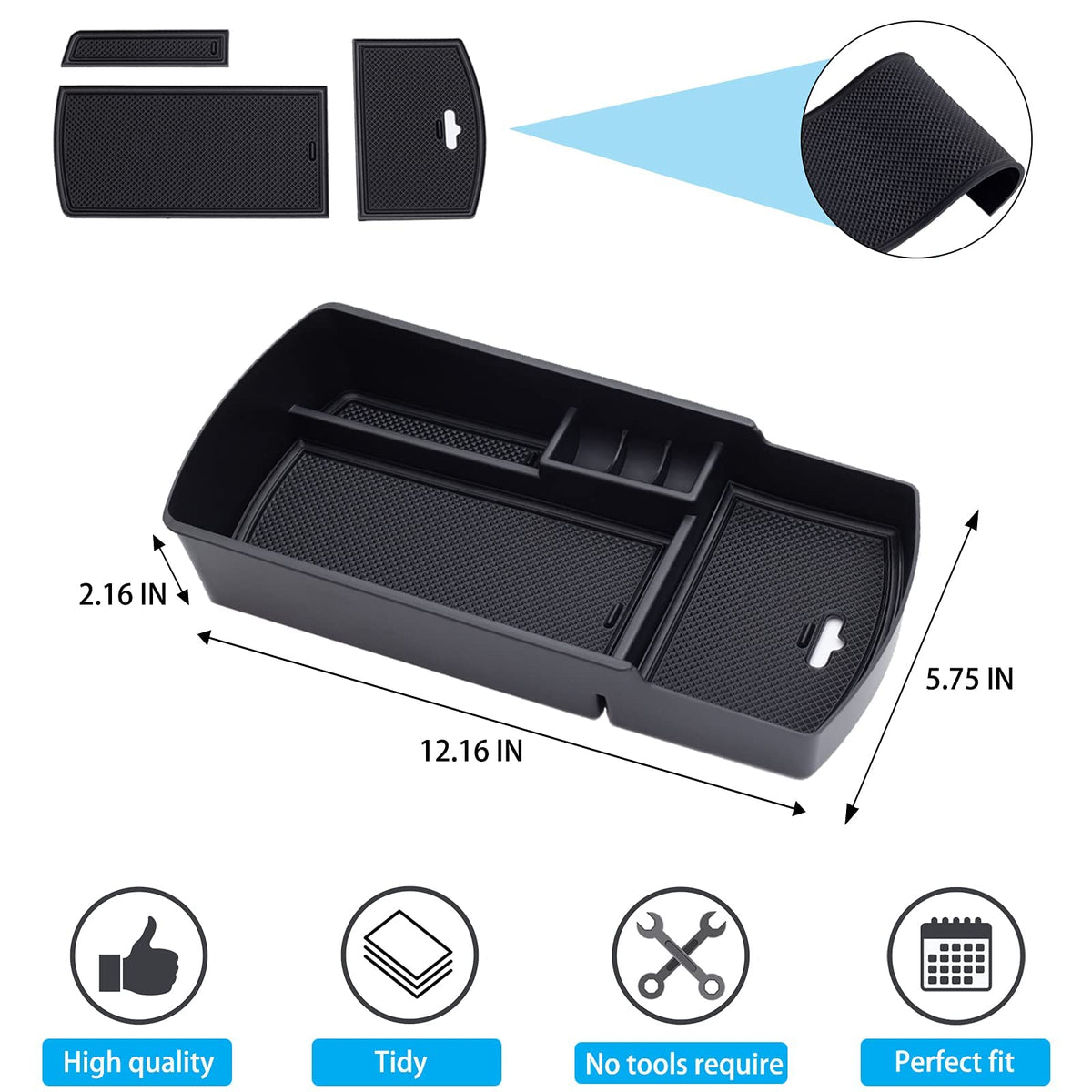 PIMCAR tray installed inside Honda Accord console demonstrating neat saved space